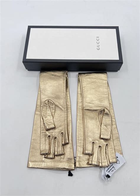 gucci gold fingerless gloves|Gucci gloves sale.